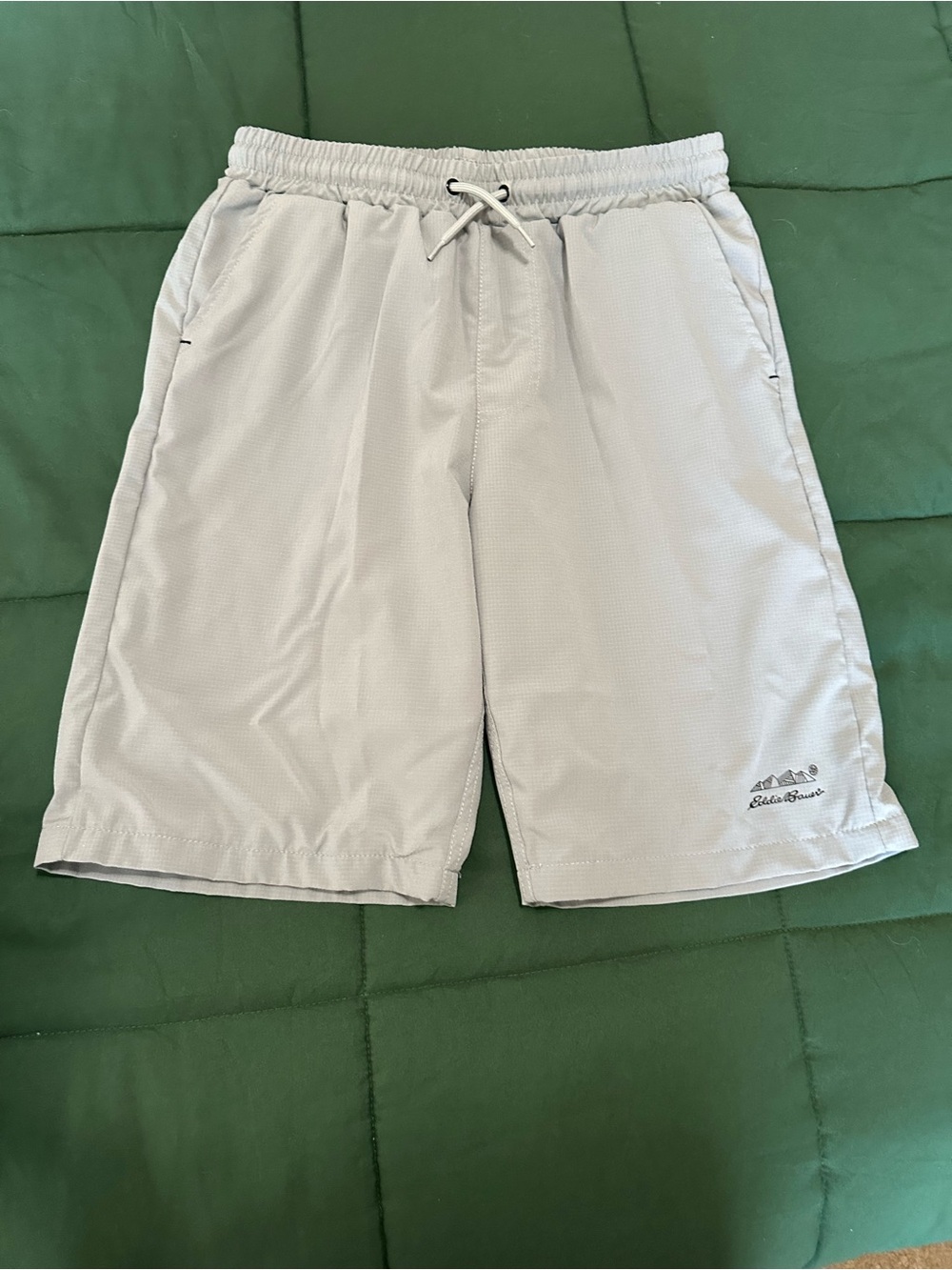 Eddie Bauer Boys Light Gray Performance Drawstring Shorts